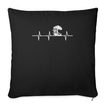 Mushroom Heartbeat Porcini Mushroom Toadstool Gift - Sofa pillowcase 17,3'' x 17,3'' (45 x 45 cm) - black - Front