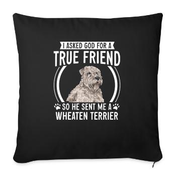 Terrier irlandais à enrobage doux - Housse de coussin décorative 45 x 45 cm - noir - Devant