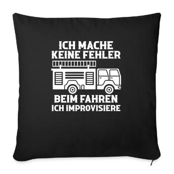 Feuerwehrmann Feuerwehr - Sofakissenbezug 45 x 45 cm - Schwarz - Vorne