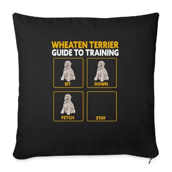 Irish Soft Coated Wheaten Terrier - Sofakissenbezug 45 x 45 cm - Schwarz - Vorne