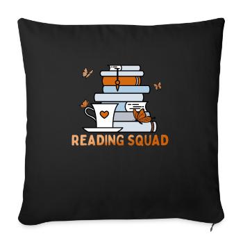Sommerlesekader Read A Book Club Team Bookworm - Sofakissenbezug 45 x 45 cm - Schwarz - Vorne