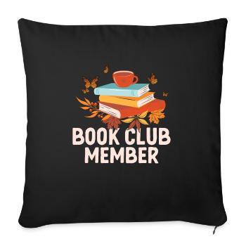 Lire un livre Membre du Club Groupe de lecture d’été - Housse de coussin décorative 45 x 45 cm - noir - Devant