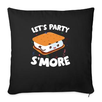 Funny Let's Party Smore Camping Campfire Marshmall - Sofa pillowcase 17,3'' x 17,3'' (45 x 45 cm) - black - Front