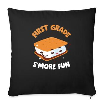 Funny First Grade Is Smore Fun Cute Kids Marshmall - Sofa pillowcase 17,3'' x 17,3'' (45 x 45 cm) - black - Front