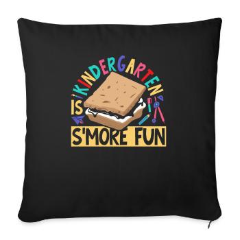 Kids Camping Marshmallow Funny Kindergarten Is Smo - Sofa pillowcase 17,3'' x 17,3'' (45 x 45 cm) - black - Front