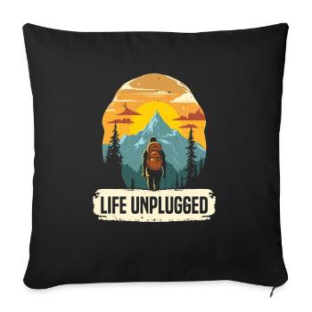 Digital Detox Mobile Phone Fasting Go Offline - Sofa pillowcase 17,3'' x 17,3'' (45 x 45 cm) - black - Front