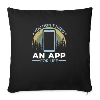 Digital Detox Mobile Phone Fasting Go Offline - Sofa pillowcase 17,3'' x 17,3'' (45 x 45 cm) - black - Front