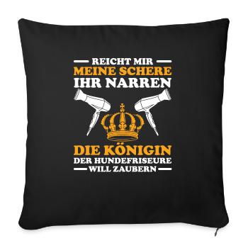 Hundepflege für Hundefriseurin Hundefriseur Groome - Sofakissenbezug 45 x 45 cm - Schwarz - Vorne