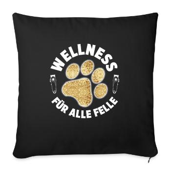 Hundepflege für Hundefriseurin Hundefriseur Groome - Sofakissenbezug 45 x 45 cm - Schwarz - Vorne