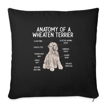 Irish Soft Coated Wheaten Terrier - Sofakissenbezug 45 x 45 cm - Schwarz - Vorne