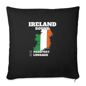 Ireland Bound Country Travel Irish Flag Vacation - Sofa pillowcase 17,3'' x 17,3'' (45 x 45 cm) - black - Front