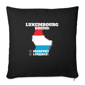 Luxembourg Bound Country Travel Drapeau luxembourgeois - Housse de coussin décorative 45 x 45 cm - noir - Devant