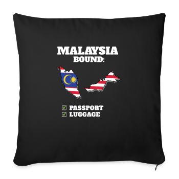 Voyage à destination de la Malaisie Drapeau malaisien - Housse de coussin décorative 45 x 45 cm - noir - Devant