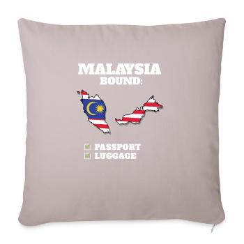 Voyage à destination de la Malaisie Drapeau malaisien - Housse de coussin décorative 45 x 45 cm - taupe clair - Devant