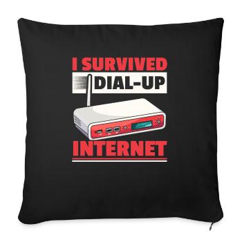 DFÜ-Internetverbindung 90er Computerwitze - Sofakissenbezug 45 x 45 cm - Schwarz - Vorne