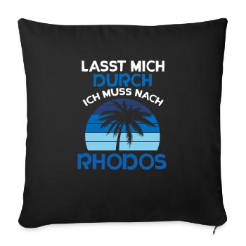 Rhodos - Sofakissenbezug 45 x 45 cm - Schwarz - Vorne