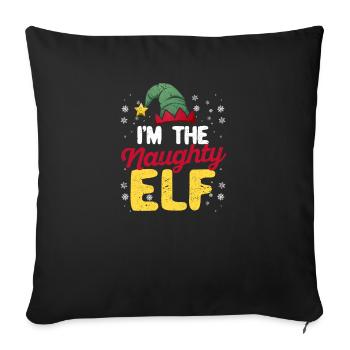 I'm the Evil Elf Christmas Family Fitting - Sofa pillowcase 17,3'' x 17,3'' (45 x 45 cm) - black - Front