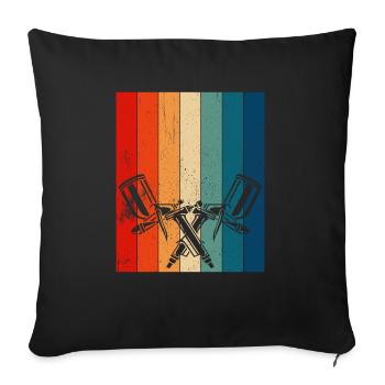 Retro Paint Sprayer Painter - Sofa pillowcase 17,3'' x 17,3'' (45 x 45 cm) - black - Front