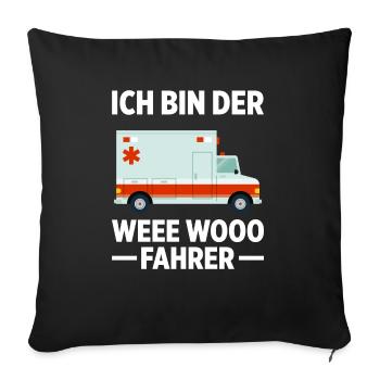 Krankenwagenfahrer Notfallfahrer Patiententranspor - Sofakissenbezug 45 x 45 cm - Schwarz - Vorne