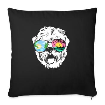 Irish Soft Coated Wheaten Terrier - Sofakissenbezug 45 x 45 cm - Schwarz - Vorne