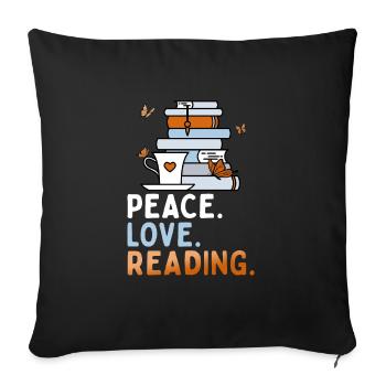 Peace Love Reading Book Lover Summer Reading - Housse de coussin décorative 45 x 45 cm - noir - Devant