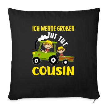 Ich Werde Großer Cousin Bauer bald großer Cousin - Sofakissenbezug 45 x 45 cm - Schwarz - Vorne