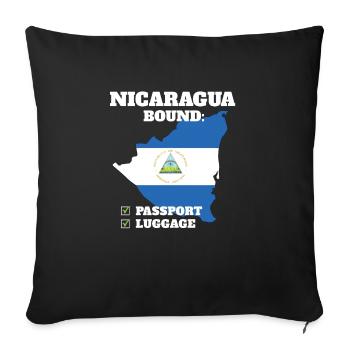 Nicaragua Bound Country Travel Nicaraguan Flag - Sofakissenbezug 45 x 45 cm - Schwarz - Vorne