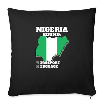 Nigeria Bound Country Travel Nigerian Flag - Sofa pillowcase 17,3'' x 17,3'' (45 x 45 cm) - black - Front