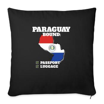 Paraguay Bound Country Travel Paraguayan Flag - Sofa pillowcase 17,3'' x 17,3'' (45 x 45 cm) - black - Front