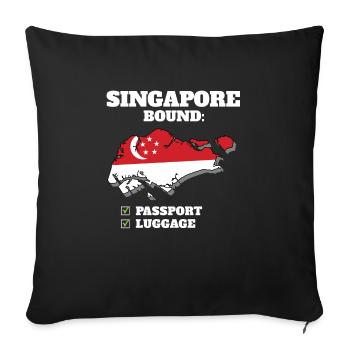 Singapore Bound Country Travel Singaporean Flag - Sofakissenbezug 45 x 45 cm - Schwarz - Vorne