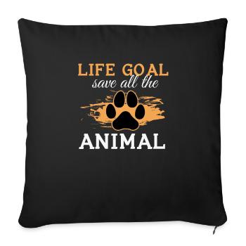 Tiere Retten Adoptieren Pflegen - Sofakissenbezug 45 x 45 cm - Schwarz - Vorne