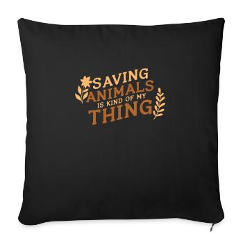 Rescue, adopt, care for animals - Sofa pillowcase 17,3'' x 17,3'' (45 x 45 cm) - black - Front