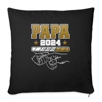 Father-to-be - Dad 2024 loading - Sofa pillowcase 17,3'' x 17,3'' (45 x 45 cm) - black - Front