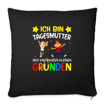Tagesmutter Abschied - Sofakissenbezug 45 x 45 cm - Schwarz - Vorne