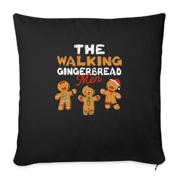 The Walking Gingerbread Men Xmas Plätzchenbacken - Sofakissenbezug 45 x 45 cm - Schwarz - Vorne