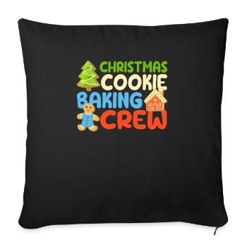Christmas Cookies Baking Crew Funny Matching - Sofa pillowcase 17,3'' x 17,3'' (45 x 45 cm) - black - Front