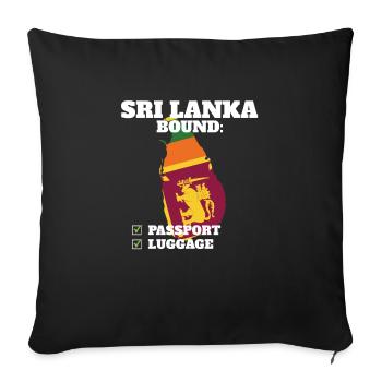 Sri Lanka Bound Country Travel Sri Lankan Flag - Sofa pillowcase 17,3'' x 17,3'' (45 x 45 cm) - black - Front