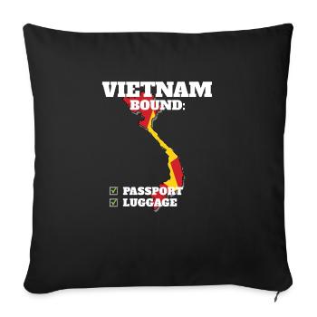 Vietnam Bound Country Travel Vietnamese Flag - Sofakissenbezug 45 x 45 cm - Schwarz - Vorne