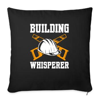 Building Whisperer Construction Worker - Sofa pillowcase 17,3'' x 17,3'' (45 x 45 cm) - black - Front