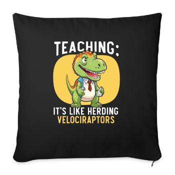 Dinosaur Teacher Paleontology Teaching Dino - Sofa pillowcase 17,3'' x 17,3'' (45 x 45 cm) - black - Front