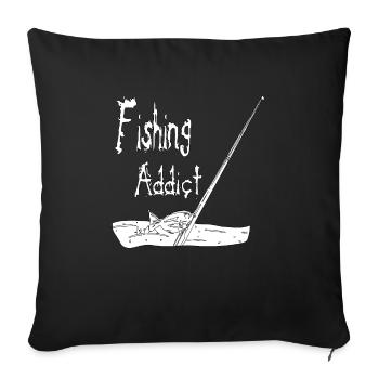 ACCRO À LA PÊCHE - Housse de coussin décorative 45 x 45 cm - noir - Devant