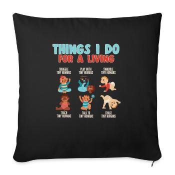 Éducateur d’enseignants en garderie - Housse de coussin décorative 45 x 45 cm - noir - Devant