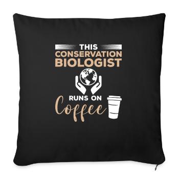Dieser Naturschutzbiologe setzt auf Kaffeebiologie - Sofakissenbezug 45 x 45 cm - Schwarz - Vorne