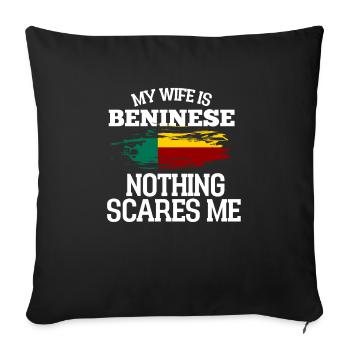 Bénin Épouse - Housse de coussin décorative 45 x 45 cm - noir - Devant