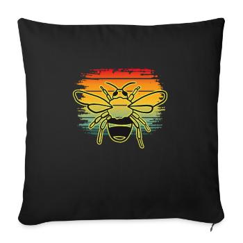 Abeille pour apiculteurs et apiculteurs - Housse de coussin décorative 45 x 45 cm - noir - Devant