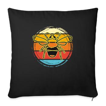 Abeille pour apiculteurs et apiculteurs - Housse de coussin décorative 45 x 45 cm - noir - Devant