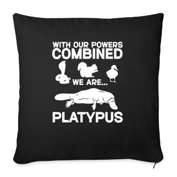 Platypus Schnabeltier - Sofakissenbezug 45 x 45 cm - Schwarz - Vorne