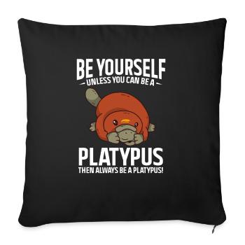 Platypus Schnabeltier - Sofakissenbezug 45 x 45 cm - Schwarz - Vorne
