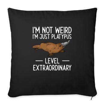 Platypus Schnabeltier - Sofakissenbezug 45 x 45 cm - Schwarz - Vorne