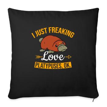 Platypus Schnabeltier - Sofakissenbezug 45 x 45 cm - Schwarz - Vorne